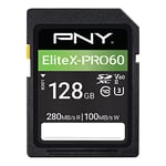 PNY Carte Mémoire SDXC 128 Go EliteX-PRO60 Classe 10 U3 V60 UHS-II