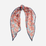 Floral Silk Chiffon Scarf - White Multi