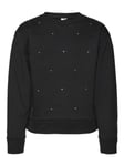 Vero Moda Girl Octavia Simili Sweat Black Silver Rhine Stones