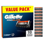 Gillette ProGlide Razor Blades Men, Pack of 10 Razor Blade Refills with Precision Trimmer, 5 Anti-Friction Blades