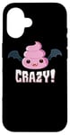 Coque pour iPhone 16 Batshit Crazy Vampire Bat Poo Emoticon Halloween Costume