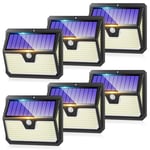 Seklin 6 Pack Outdoor Solar Lights, 238 LED Solar Security Lights and 3 Modes Motion Sensor 270° Wide Angle Solar Powered Lights IP65 Waterproof Solar Wall Light for Front Door, Yard, Garage, Garden