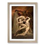 Big Box Art Dante and Virgil by William Adolphe Bouguereau Framed Wall Art Picture Print Ready to Hang, Oak A2 (62 x 45 cm)