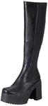 LAMODA Women's Peace and Quiet Knee high Boot, Black PU, 6.5 UK