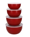 KitchenAid Set of 4 Prep Bowls & Lids Empire Red