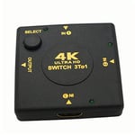 Outstanding® 4K 3 Ports HDMI Switch PIP IR Remote 3x1 HDMI Automatic Switcher for 4K HDTV Monitor DVD PC Projector Sky Box PS3 PS4 3 Input 1 Output Hub Switcher Splitter Selector Box