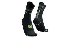 Chaussettes compressport pro racing socks v4 0 run high noir jaune