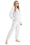 CityComfort Pyjama Femme Hiver Polaire, Ensemble Pyjama Chaud à Capuche pour Femme Ado, Idée Cadeau pour Elle (Two Tone Grey, M)