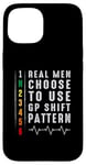 iPhone 15 Real Men Use RACE Shift Pattern Tee - Motorcycle Gear Shift Case