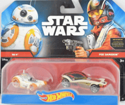 Mattel Hot Wheels Star Wars 1:64 Scale Diecast BB-8 & POE DAMERON Character Cars