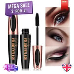 ⭐ 2 x Mascara 4D Eyelash Waterproof Silk Fibre Extension Lasting Lashes Long ✅🔥