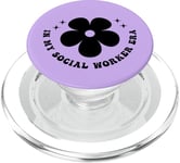 In My Social Worker Era Rétro Groovy Floral Vintage PopSockets PopGrip pour MagSafe