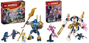 LEGO Ninjago Le Robot Élémentaire de la Technologie de Sora, Jouet de Construction pour Enfants & Ninjago Pack de Combat : Le Robot de Jay, Jouet de Ninja pour Enfants avec Figurines