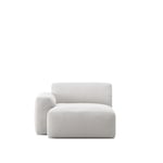 NO GA - Brick Left Chaise Lounge - Ascot White 00 - NO GA Studio - Valkoinen - Alas/Metalli/Puu/Tekstiili materiaali