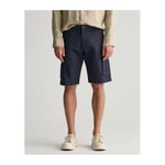 RELAXED TWILL CARGO SHORTS, 34, MARINE