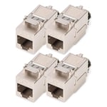 DIGITUS Module Keystone Cat 8.1-4 pièces - RJ45 Prise réseau Cat8 Blindé - 2000 MHz - 25GBase-T & 40GBase-T - 25 Gbit/s & 40 Gbit/s - AWG 26/7 à AWG 22/1 - Montage sans Outils