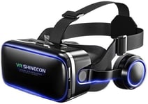 Lunettes de réalité virtuelle 3D pour téléphone portable avec casque 3D VR Lunettes de réalité virtuelle pour PC Divertissement anti-lumière bleue Convient pour iPhone et Android 4,5-6,8