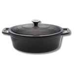 ELO 3373326 cocotte en fonte émaillée antiadhésive avec couvercle, gris classique, passe au four, marmite tous feux, faitout induction 33 cm 5 L, 4 à 6 personnes