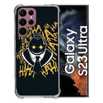 Cokitec Coque Renfocée en Verre Trempé pour Samsung Galaxy S23 Ultra Manga Assassination Classroom Kuro Noir