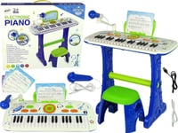 Elektrisk Piano Keyboard For Barn Blå Musikknoter Usb Lean Leker