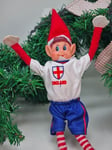 Elf ENGLAND Kit Football Outfit Prop ACCESSORIES Prop Dress Christmas Decoration