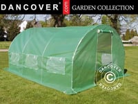 Polytunnel Drivhus 3x4,5x2m, 13,5m², Grønn