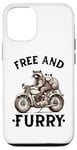 Coque pour iPhone 13 Free And Furry Moto Biker Opossum Raton laveur