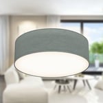 B.K.Licht - Plafonnier avec abat-jour en tissu, douille E27, max. 40 watts, lustre, lustre salon, lustre chambre, luminaire plafonnier, lustre cuisine, plafonnier salon, 30x10 cm, gris