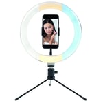 Ring Light LED With Phone Holder Selfie Tripod Free Standing Fold Away Feet