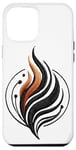 iPhone 13 Pro Max Black and Gold Feather Flame Design Case