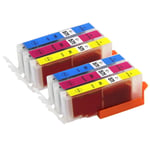 6 C/M/Y Ink Cartridges for Canon PIXMA MG5750 MG6851 MG7753 TS6050 TS8053