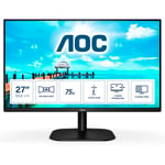 AOC 22B2H - 22 Inch FHD Monitor, 75Hz, VA, 7ms tilt, frameless design, Vesa (1920 x 1080 @75Hz , HDMI/VGA)