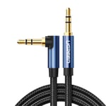 Ugreen AUX-kabel, vinklet, 3.5mm, 1m - Blå