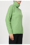 Pull Col Roulé Vert Femme