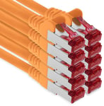 1aTTack.de - 10x 3 mètres câble patch CAT6 S/FTP PIMF blindage CAT.6 câble réseau RJ45 câble Ethernet DSL LAN routeur commutateur modem panneau de brassage - orange - 10 pièces