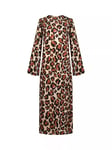 Fabienne Chapot Aurora Leopard Print Midi Dress, Nougat/Black