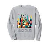 New York City skylines NYC statue of liberty Cubism art Sweatshirt