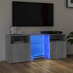 vidaXL TV Cabinet with LED Lights Grey Sonoma 120x30x50 cm UK