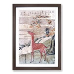 Big Box Art The Cry of The Stag by Harunobu Suzuki Framed Wall Art Picture Print Ready to Hang, Walnut A2 (62 x 45 cm)