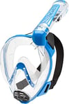 Cressi Duke Full Face Snorkel Dry Mask - Available in Standard Version or with Action Cam Holder, Adult Unisex,Clear/Blue,M/L