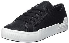 Tommy Hilfiger Women Trainers Quilted Mono Shoes Vulcanised, Black (Black), 3.5 UK