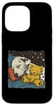 Coque pour iPhone 14 Pro Max Dalmatien endormi avec ours en peluche