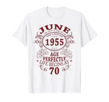 June 1955 70 Years Old Gift 70th Birthday Gifts For Men T-Shirt