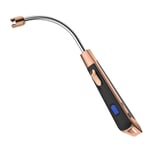 Electric Arc Lighter, Rechargeable USB Candle Lighter with 360°Flexible Long Neck Lighter LED Battery Display Windproof Flameless Lighter for Home Kitchen, Candle, Camping, Stoves