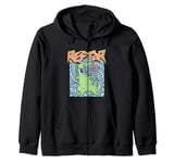 Rugrats Iconic 90's Retro Vintage Reptar Rawr! Chest Poster Zip Hoodie