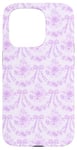 Coque pour iPhone 15 Pro Coquette Mauve Fleurs et Nœuds Esthétique Motif Floral