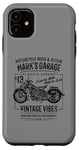 Coque pour iPhone 11 Conception de garage moto pour la marque du nom