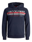 Mens Hoodies Pullover Warm Jack & Jones Hooded Sweatshirt Logo Printed Casual