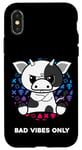 Coque pour iPhone X/XS Bad Vibes Only Grumpy Looking Figurine de vache