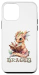 Coque pour iPhone 12 mini Bébé dragon mignon à lire | Fantasy | Jeu de rôle | Dragon